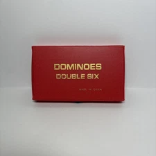 Vintage Heavy Double Six Domino Set with Red Vinyl Game Case BRAND NEW COMPLETE!