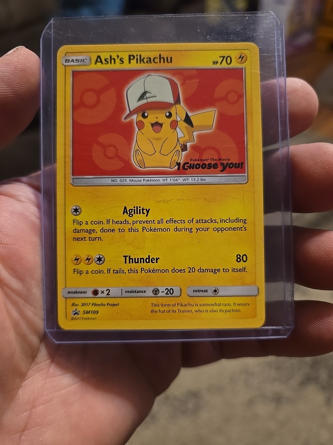 Pokémon Pikachu TCG Ash's SM109 Special Promo Card Mint Condition
