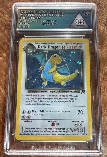 Pokémon TCG Dark Dragonite 5/82 Grade 8.5 Near Mint +