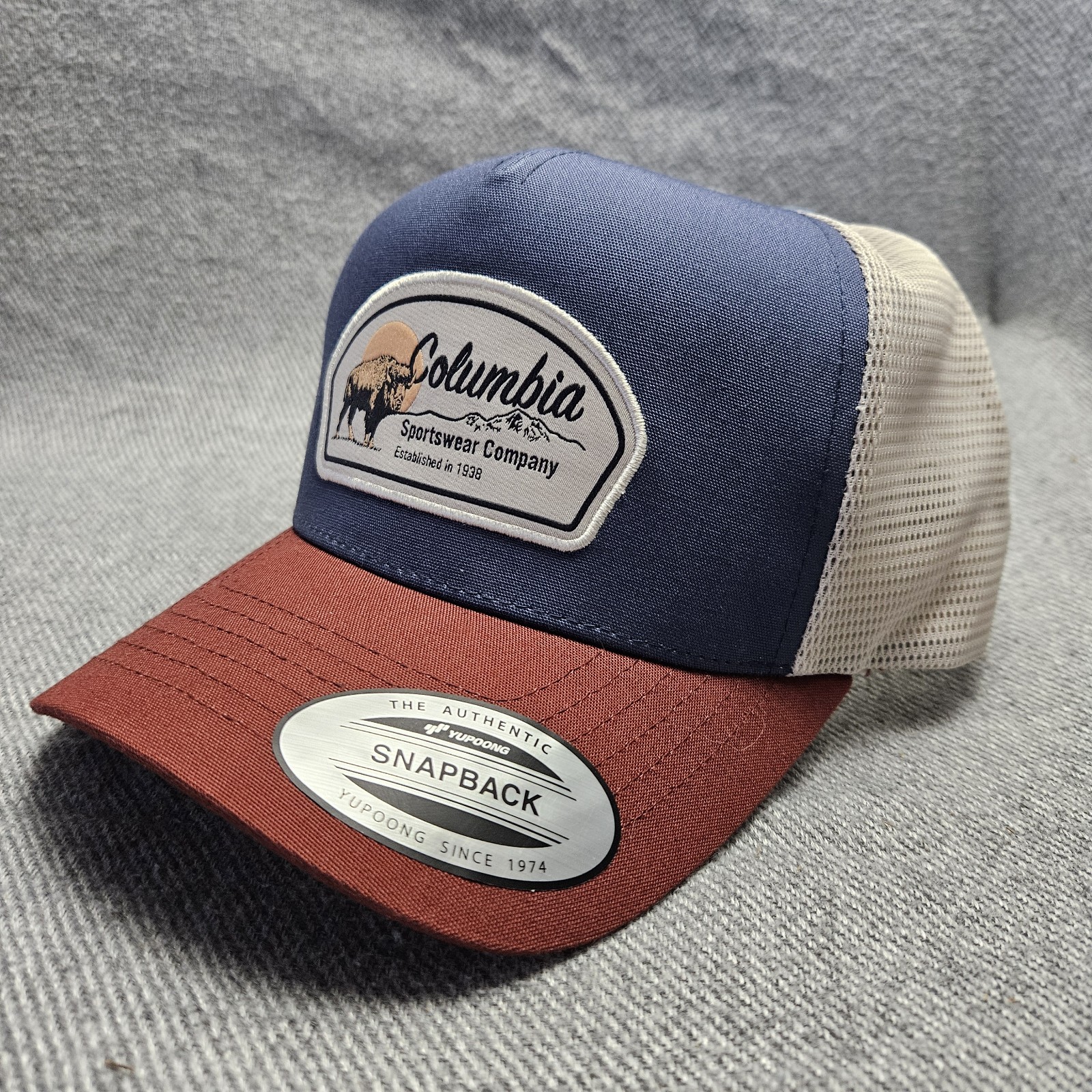 Columbia Snapback Trucker Hat Multi One Size Adjustable Embroidered Mesh Back