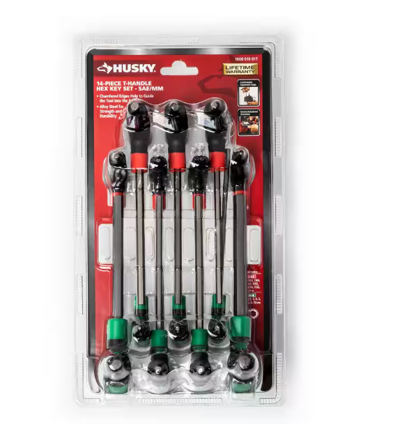 Husky 14-Piece T-Handle SAE & MM Hex Key Set