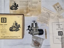 Rare E.D. Marine Engine SEA LION 4.9cc W/C R/C - Complete Vintage Engine Set 