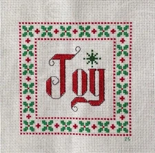 Joy - Finished Completed Cross Stitch