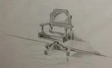 VTG Stow Davis Original MCM Centennial Swivel ArmChair Design Furniture Drawing