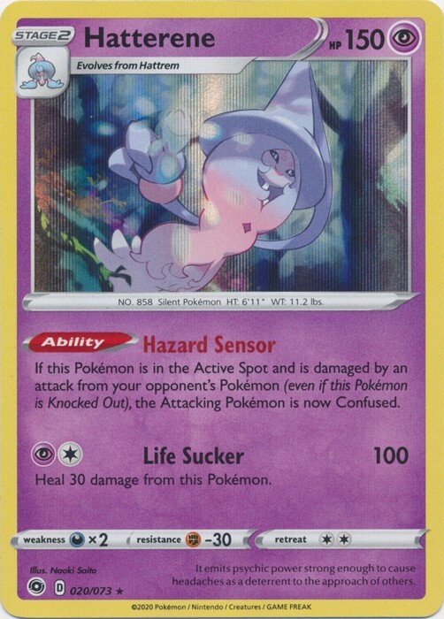 Holo Hatterene - 20/73 Champion's Path Rare Pokemon TCG