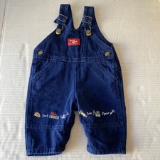 OshKosh Baby B'Gosh SZ 3 6 MO Overall Road Crew Construction Vestbak Vintage 90s