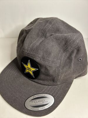 Rockstar Energy Drink Adult Black Star Patch Snapback Classics Graphic Hat Cap