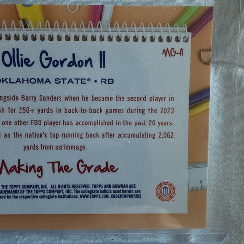 2024 Bowman Best Speckle Refractor Making The Grade Ollie Gordon II Card - Bild 13 von 13