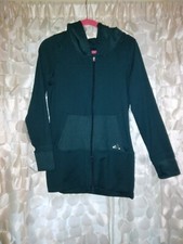 Adidas Womens Small Climawarm Forest Green Long Sleeve Hooded Fleece Jacket GUC