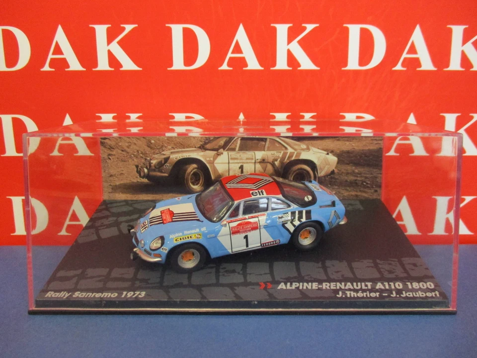 Die cast 1/43 Modellino Auto Renault Alpine A110 1800 Sanremo 1973 J. Therier - Immagine 4 di 4