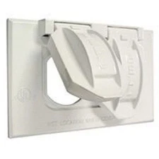 BELL WEATHERPROOF 5180-6 WHITE ALUMINUM 1 GANG DUPLEX RECEPTACLE COVER 1896604