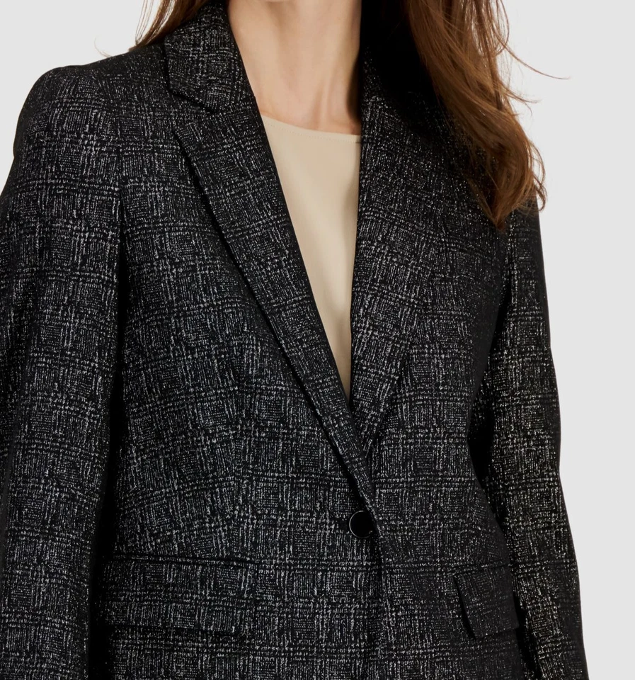 Anne Klein Women's Black Metallic Single Button Blazer Jacket Size 16 - Image 3 of 3
