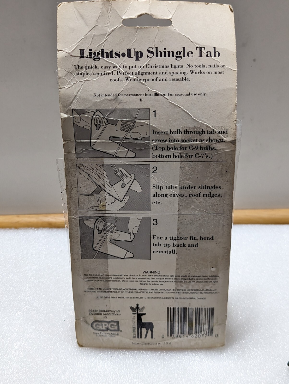 Shingle Tab Christmas Light Clips Hangers New 25 Pack C7 C9 Exterior