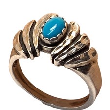 Vintage Wheeler Manufacturing Co Turquoise Sterling Silver ring size 8