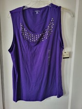 NWT St Johns Bay Purple Accent Top Size XL 259