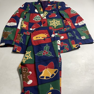 OppoSuits Mens Crazy Christmas SUIT Pants 33x33 Jacket 38 NWT