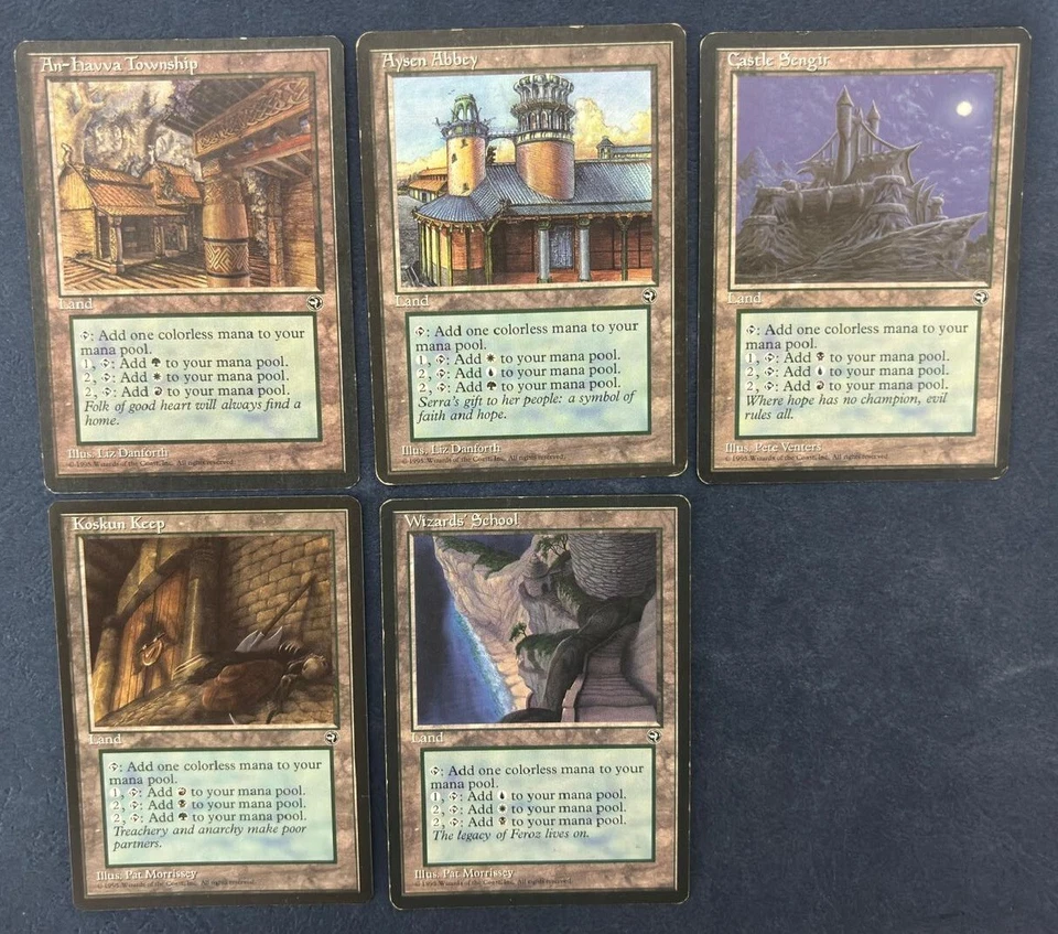 MTG HOMELANDS LAND SET OF 5 TRIPLE MANA LAND CASTLE SENGIR KOSKUN FALLS WIZARDS - Image 3 of 4