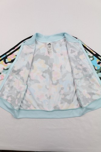 adidas Girls' Zip Front Tricot Bomber Jacket Camouflage Multicolor Sz L 14 - Picture 13 of 22