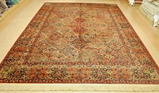ANTIQUE EARLY KARASTAN KIRMAN MULTI_COLOR PANEL PATTERN #717 RUG CARPET 8'8"X12'