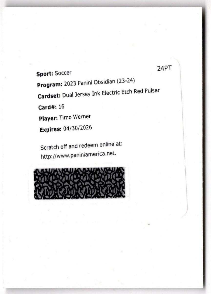 2023-24 Panini Obsidian Dual Jersey Ink E/E Red Pulsar TIMO