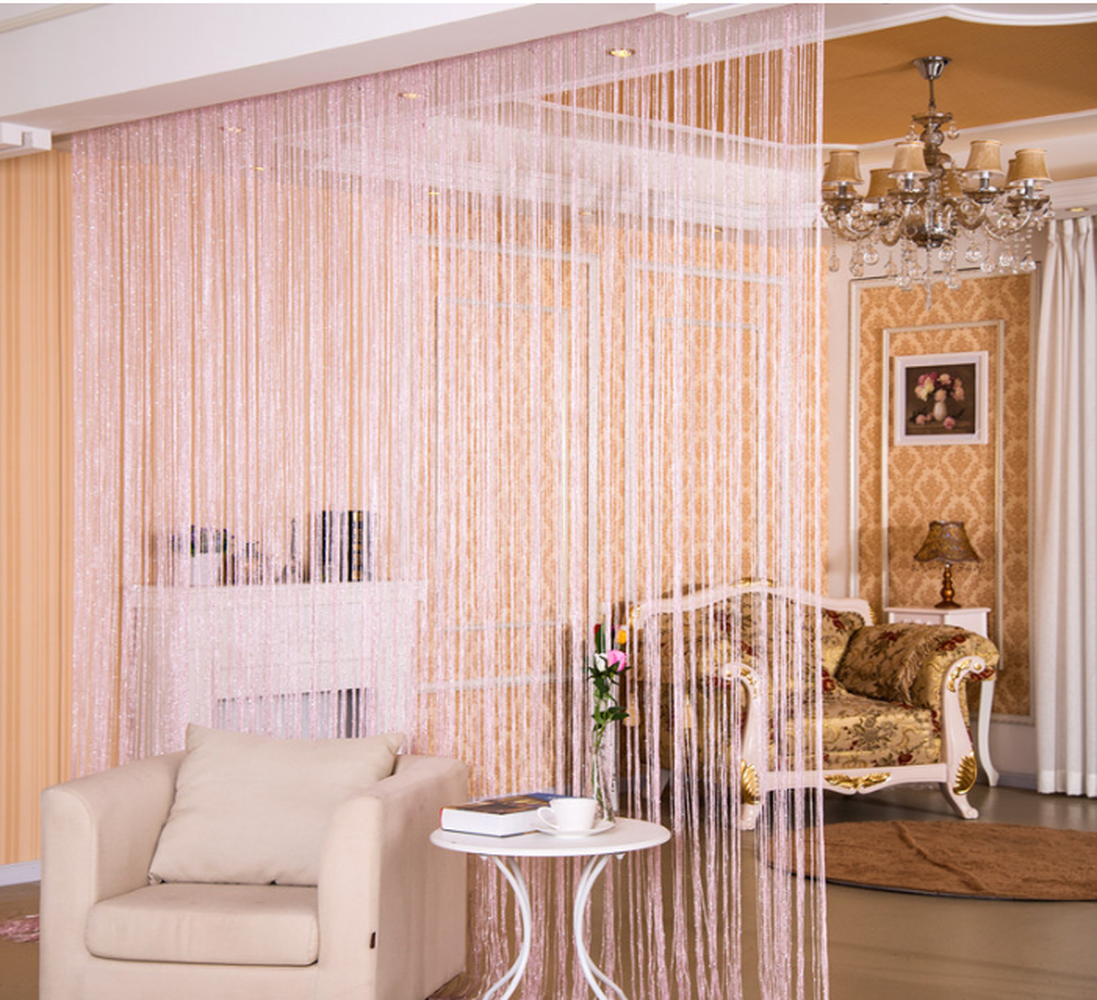 3X3M Glitter String Door Curtain Beads Room Dividers Beaded Fringe Window  Panel