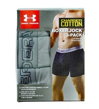 Under Armour Men's 3-Pack Boxerjock Charged Cotton Stretch Briefs Underwear