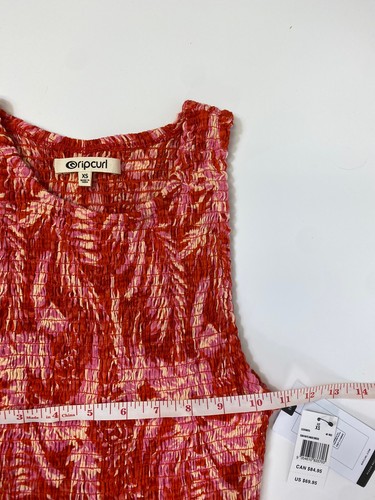 RIP CURL DAYDRIFT Maxi Dress In Red Pink Fern Viscose Women’s Size XS - Picture 9 of 10