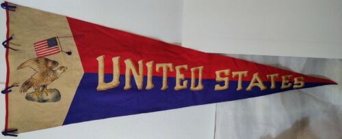 United States Flag Pennant HUGE 6'+! Wool Felt Stitched Eagle MAGA Patriot USA  - Picture 1 of 12