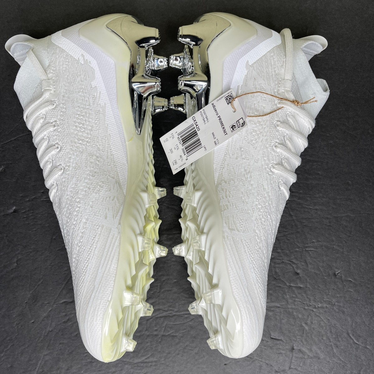 Adidas Adizero Primeknit Triple White Silver Football Cleats Mens GX5420 NEW Adidas Adizero Primeknit Mens Size 12 Triple White Silver  main image 2