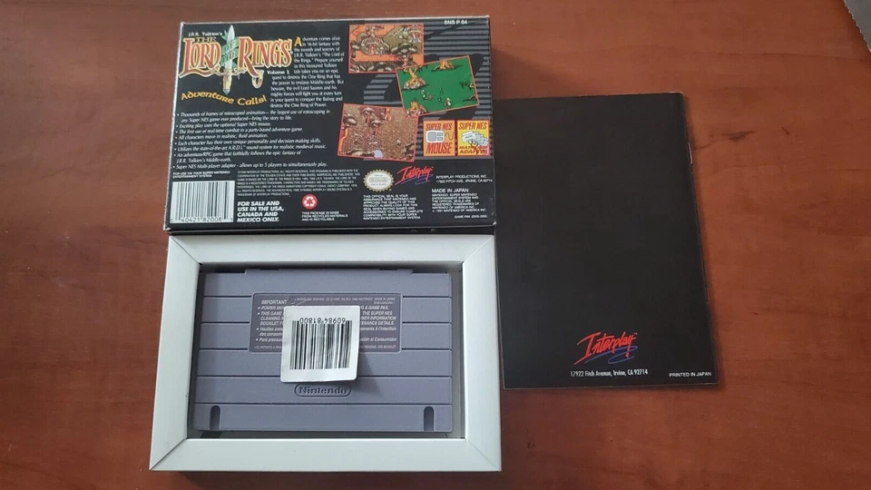 Lord of the Ring SNES Super Nintendo 1994 NTSC (US/Canada) - Complete - Image 2 of 4