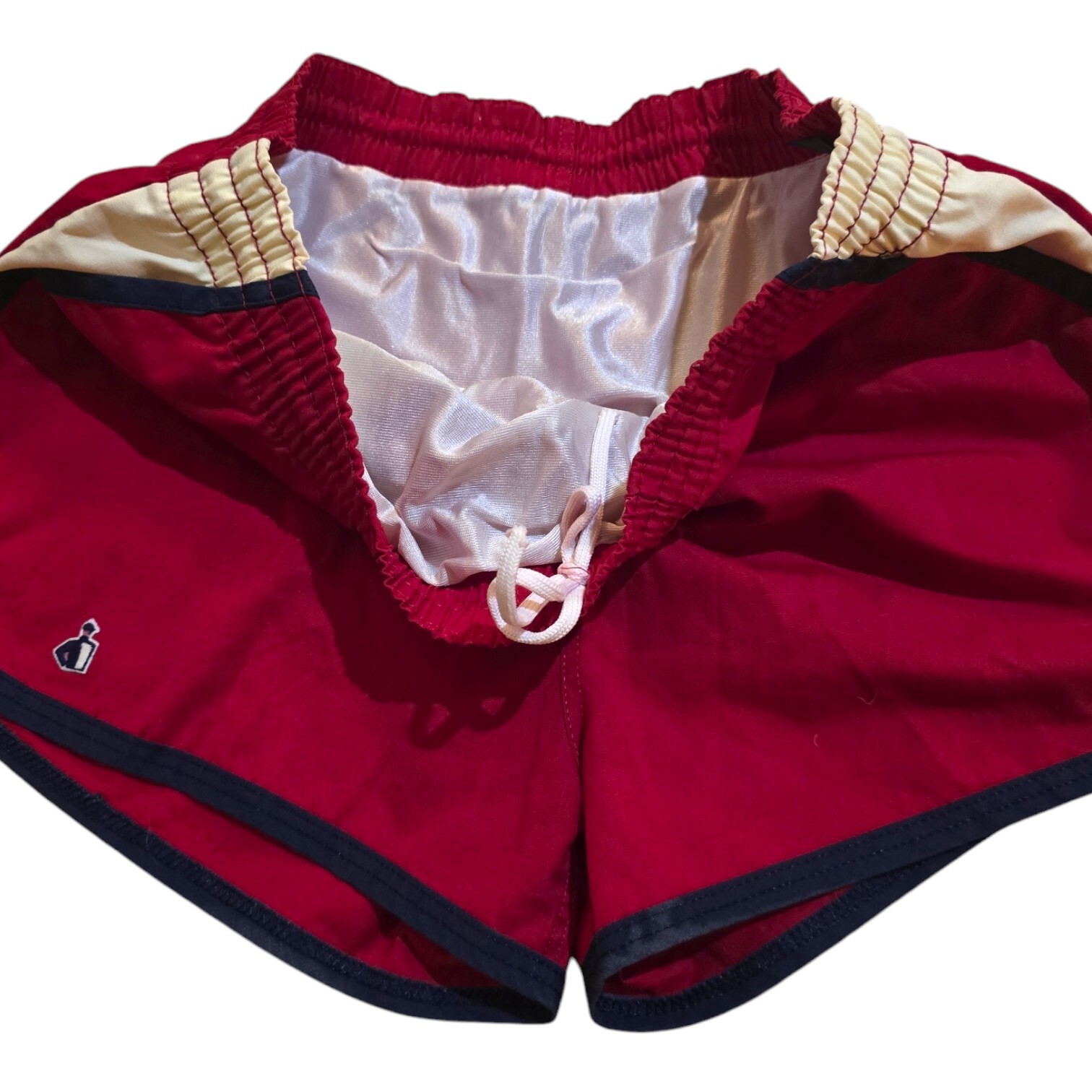 VTG Jockey Sportswear Swim Trunks SZ M Man Motion Red White Blue SURFER Shorts