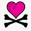 thumbnail 4 - Small PIRATE&#039;S LIFE brand Skull Bumper Sticker 3&#034; x 3&#034; Vinyl Decal Pink/Red