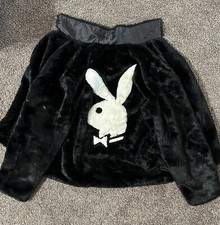 Playboy Fur Coat/ Jacket Mens Xl Bunny Head Black Pacsun Official Excellent Con