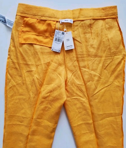 NWT MNG 100% Solid Linen Yellow Men's Pants. Eur44, USA12, Mex11. Vietnam Made. - Picture 9 of 12
