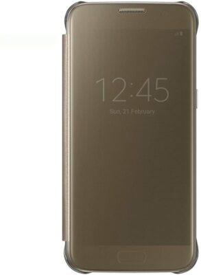 Original Samsung Galaxy S7 Clear View Cover Handyhülle Gold - offene OVP- 153G