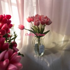 Set Of11 a REAL TOUCH TULIPS Flower Arrangement Pink Red Bouquet, Easter