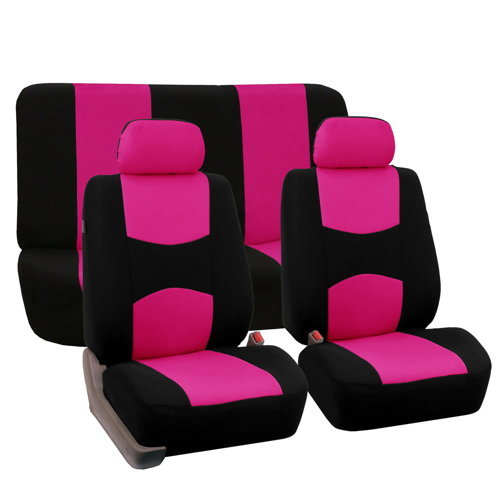 FH Group Flat Cloth Car Seat Covers for Truck SUV Van Universal Fit - Pink
