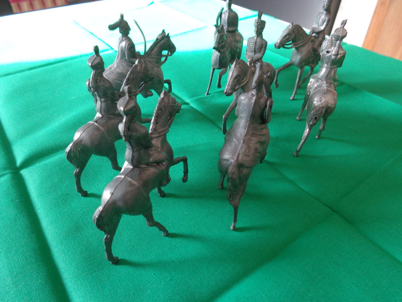 **Vintage JOHILLCO Lead Toy Horse Soldier Lot of 8 No Paint John Hill & Co.