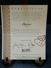Steiff Elephant Blue 9cm Certificate Of Authenticity Excellent Condition