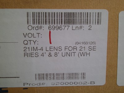 NEW Light Lens Deflector 92000082-B H.E. Williams for 21 SERIES 4' & 8' UNIT PH