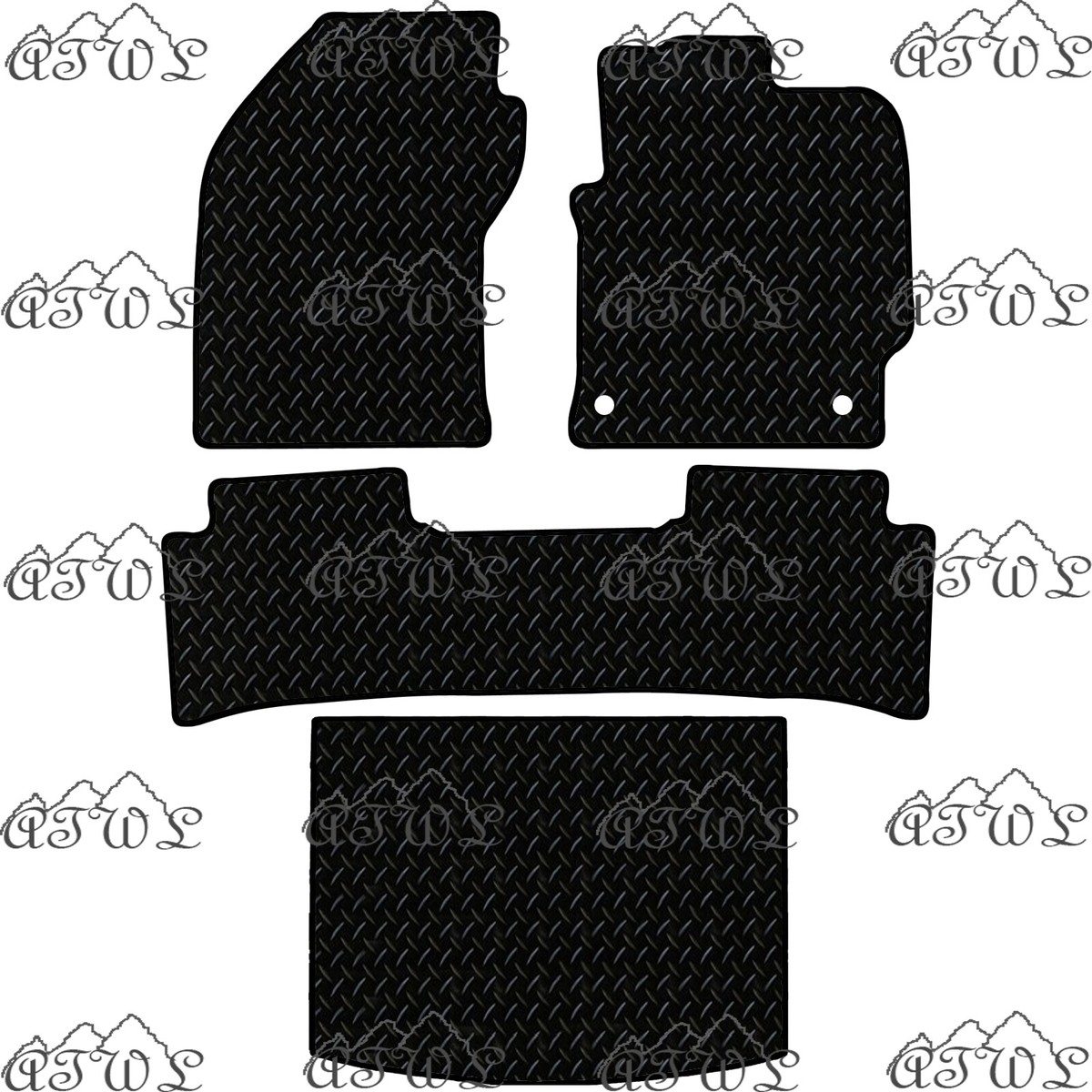 Toyota Corolla Estate 2019-2024 Rubber Car Mats (3-Piece Set) - Black Tailored Taxi Spec - View #4