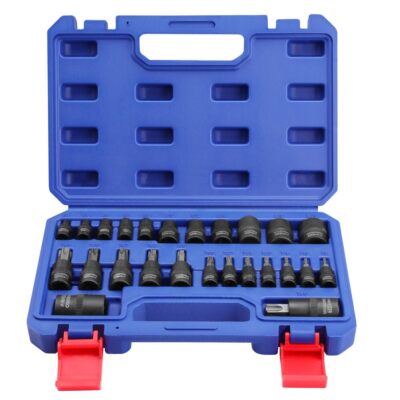 WORKPRO 25PCS Torx Bit Socket External Sockets 1/4'' 3/8'' 1/2'' Dr Torx Bit Socket