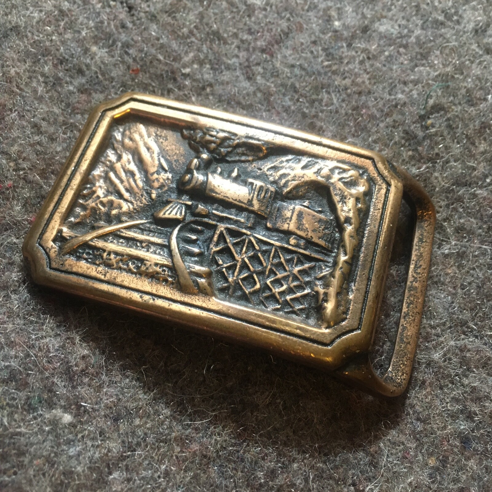 vtg Western TE Express train Solid BRASS tech eth… - image 2