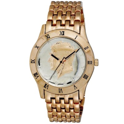 Men's August Steiner CN004R Quartz Commemorative Coin Dial Bracelet Watch