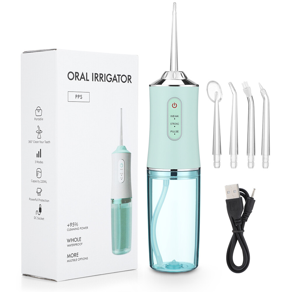 Jet dentaire cure-dents Irrigateur buccal sans fil nettoyeur de dents USB 220ml