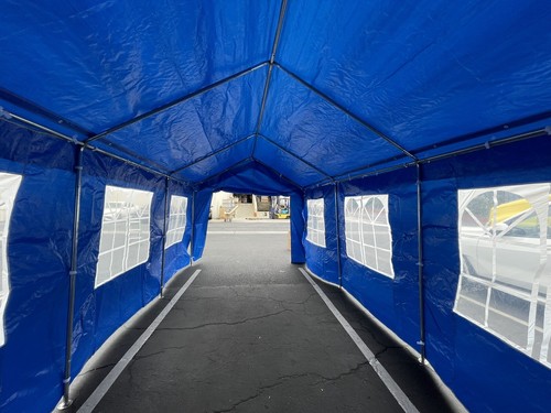 Closed Type 10x20ft Party Carport Canopy W/Side Wall Window 1-1/4” Metal Frame - Picture 15 of 16
