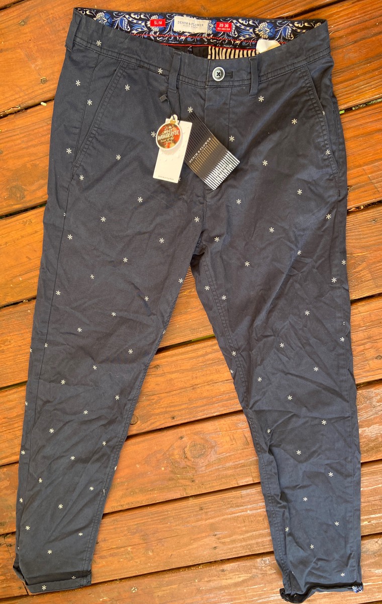 い*ご様 POPPY SILVER FLOWER HALF DENIM PANT Silver flower half