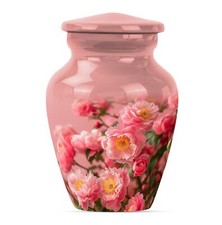 Flower Urn Memorial: Funeral Medium Size Urn for Human Ashes Keepsake