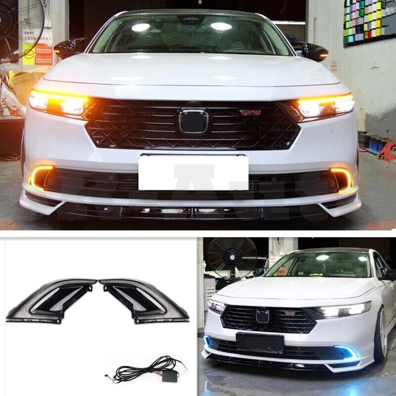2x DRL For Honda Accord 2023 2024 LED Daytime Running Light Fog lamp - 第 1 张/共 10 张