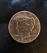 1926 Peace Silver Dollar Coin Made Into A Brooch 27.30g Liberty & Eagle